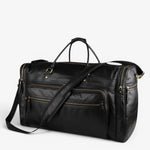 Sac de voyage cuir pleine fleur noir – Grand format structuré - Vignette | Sacs pour tous