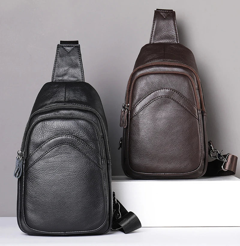 Comparatif des sacs de poitrine en cuir noir et marron pour homme