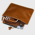 Sac porte-documents cuir marron – Poignée métallique élégante - Vignette | Sacs pour tous