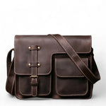 Cartable Homme en Cuir à Bandoulière – Style Rétro Authentique - Vignette | Sacs pour tous