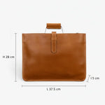 Sac porte-documents cuir marron – Poignée métallique élégante - Vignette | Sacs pour tous