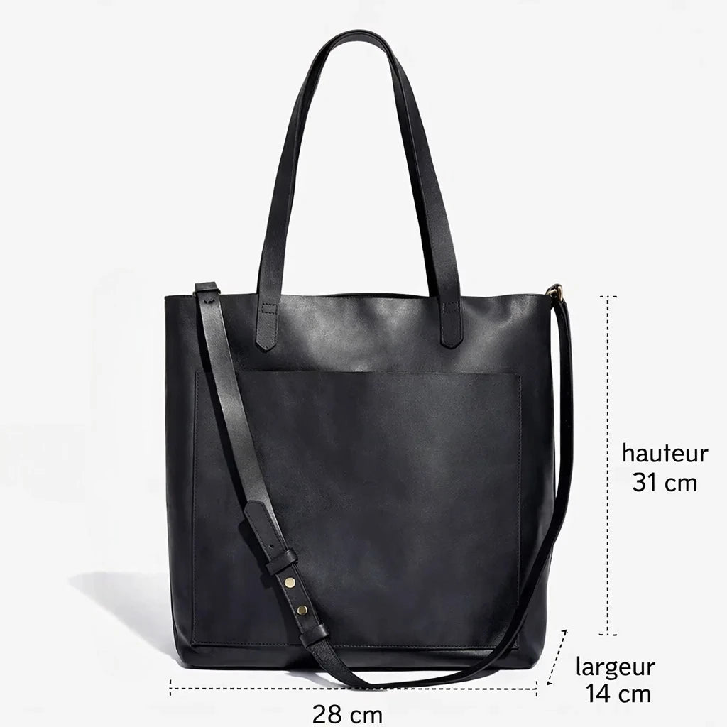 Dimensions du sac cabas cuir 28 x 14 x 31 cm