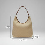 Sac cabas paille femme beige – grand format épaule - Vignette | Sacs pour tous