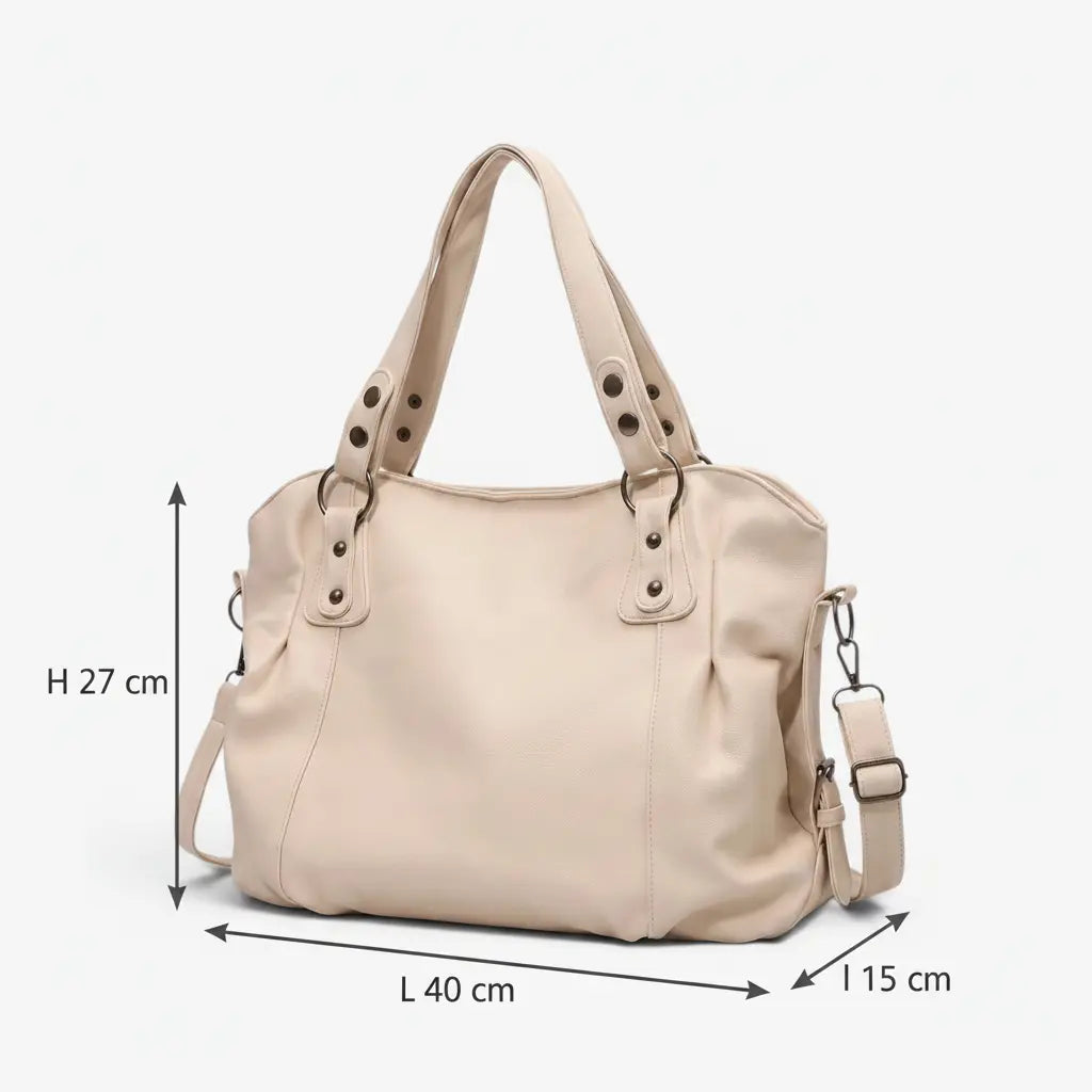 Dimensions du sac porté épaule blanc 40 × 27 × 15 cm avec bandoulière réglable
