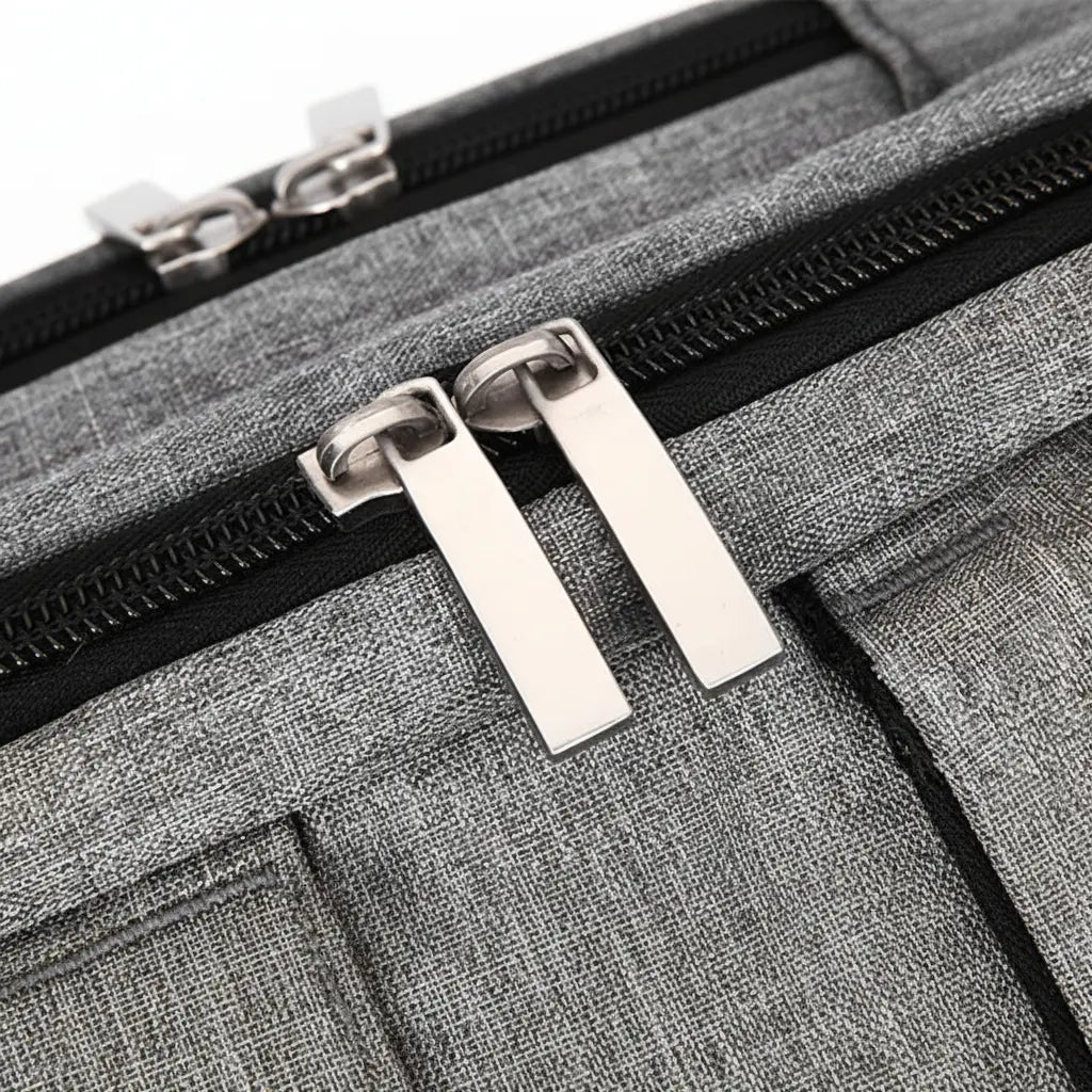 Double fermeture éclair métallique du sac à dos ordinateur 15 pouces en nylon