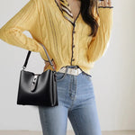 Sac seau femme cuir PU ciré grande capacité - Vignette | Sacs pour tous