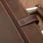 Sac porte-documents cuir marron foncé – Poignée métallique élégante - Vignette | Sacs pour tous