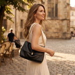 Grand sac à rabat souple en cuir véritable – Élégance intemporelle et look moderne - Vignette | Sacs pour tous
