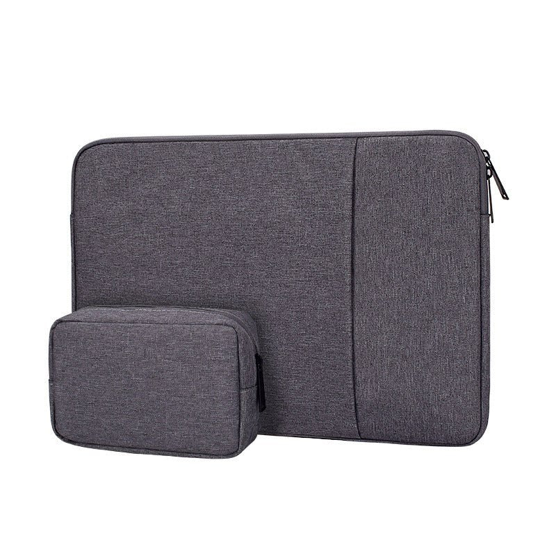 Housse ordinateur portable gris foncé avec pochette assortie