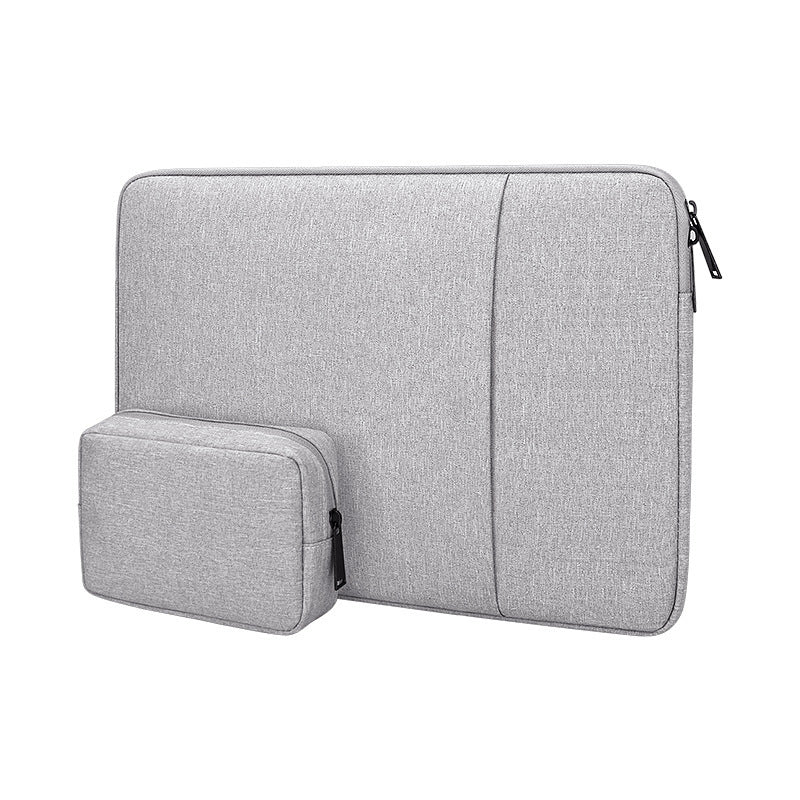 Housse ordinateur portable grise avec pochette assortie