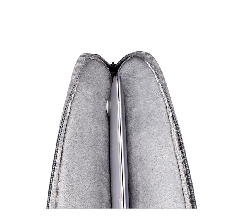 Housse ordinateur portable grise avec fermeture éclair double zip