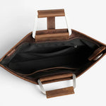 Sac porte-documents cuir marron – Poignée métallique élégante - Vignette | Sacs pour tous