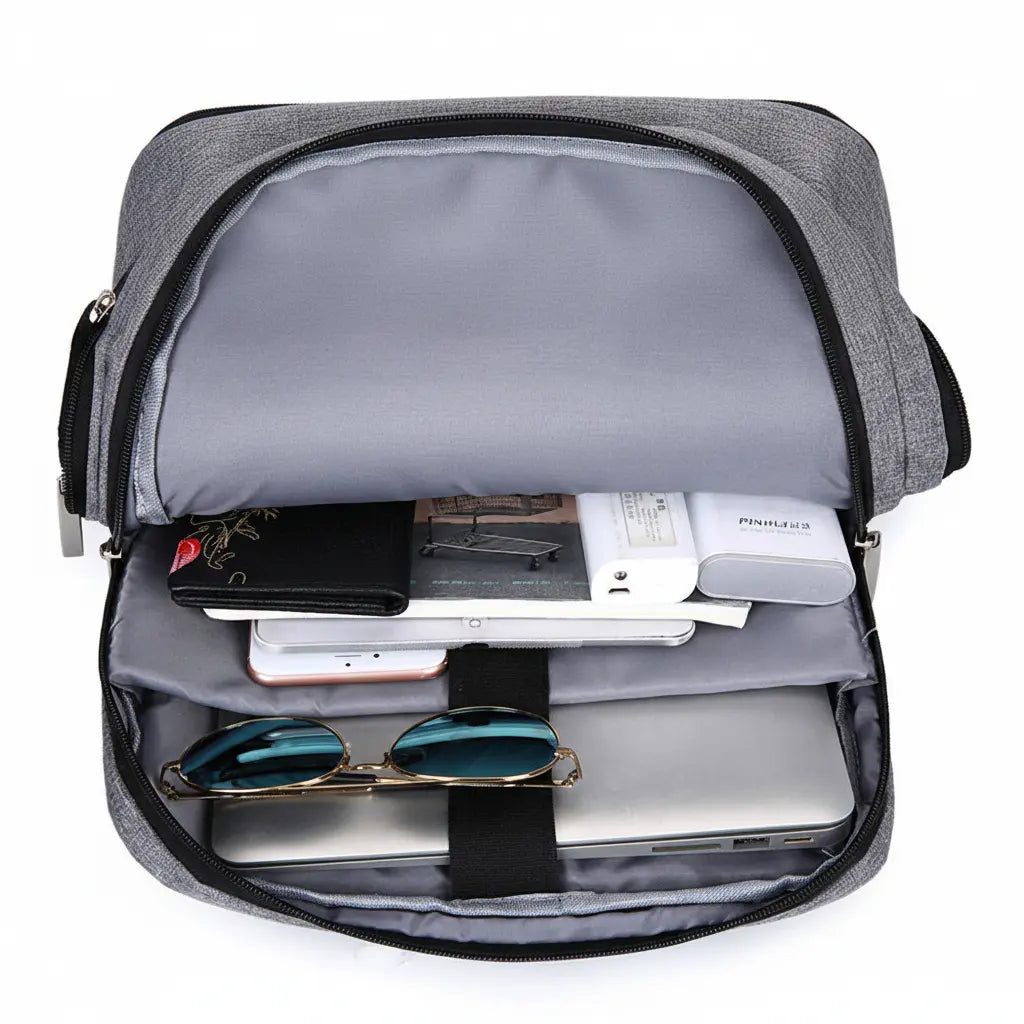 Organisation intérieure du sac à dos ordinateur 15 pouces avec ordinateur et fournitures