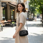 Sac bandoulière femme en cuir véritable noir – compact et élégant - Vignette | Sacs pour tous