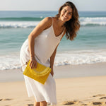 Pochette en paille tressée à rabat – Élégance bohème - Vignette | Sacs pour tous