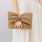 Pochette en paille tressée avec nœud – Élégance estivale au format mini - Vignette | Sacs pour tous