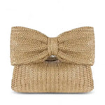 Pochette en paille tressée avec nœud – Élégance estivale au format mini - Vignette | Sacs pour tous