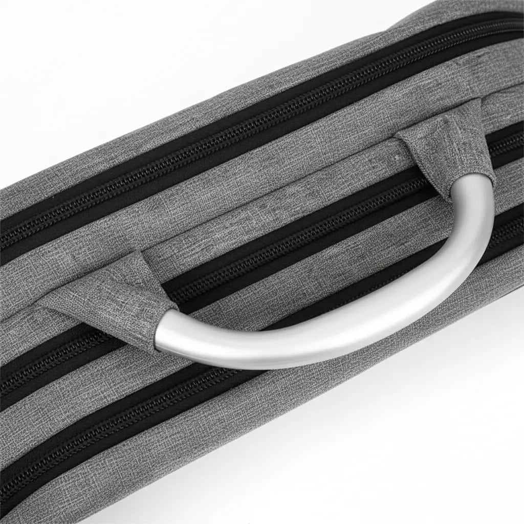 Poignée renforcée du sac à dos ordinateur 15 pouces en nylon gris