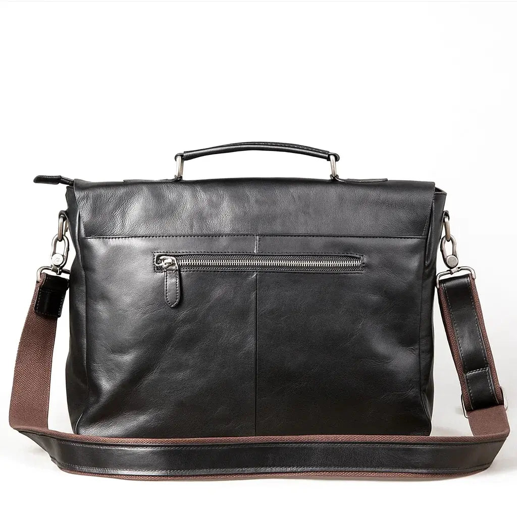 porte documents cuir vintage homme dos noir