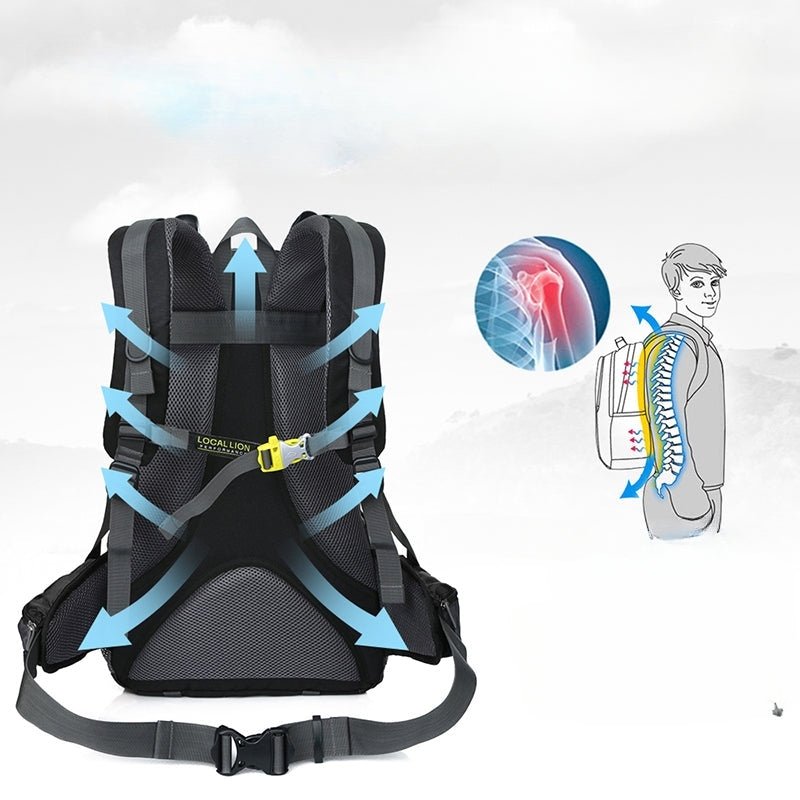 Sac à dos de randonnée 50L – dos rembourré, sangles ergonomiques et soutien de la colonne vertébrale
