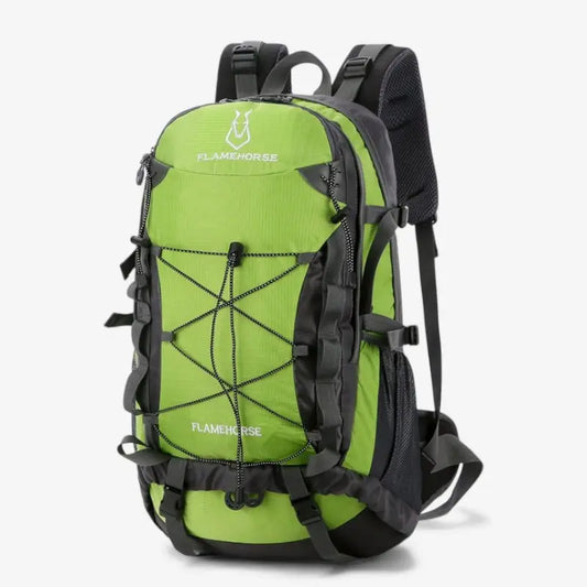 Sac à dos de randonnée 50L – modèle vert avec cordon de compression et poches latérales

