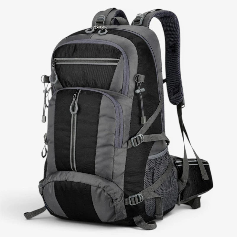 Sac à dos de randonnée 60L gris et noir – grande capacité avec sangles ajustables