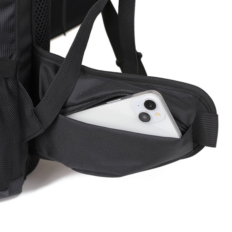 Sac à dos 60L randonnée – Poche latérale zippée sur ceinture ventrale avec rangement sécurisé pour smartphone