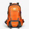 Sac à dos trekking 60L – modèle orange multipoche avec poches zippées et sangles renforcées