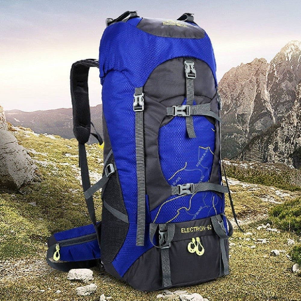 Sac à dos trekking 75L bleu – Outdoor alpinisme – Volume extensible et sangles de compression
