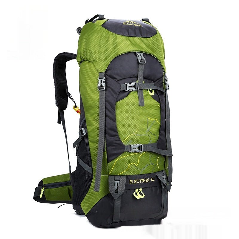 Sac de randonnée 75L vert – Vue de face – Design ergonomique et poches multiples