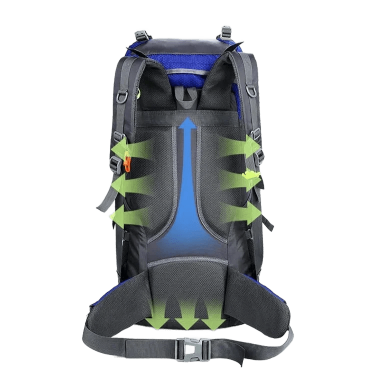 Sac de randonnée 75L bleu marine – Dos renforcé et bretelles ergonomiques – Unisexe