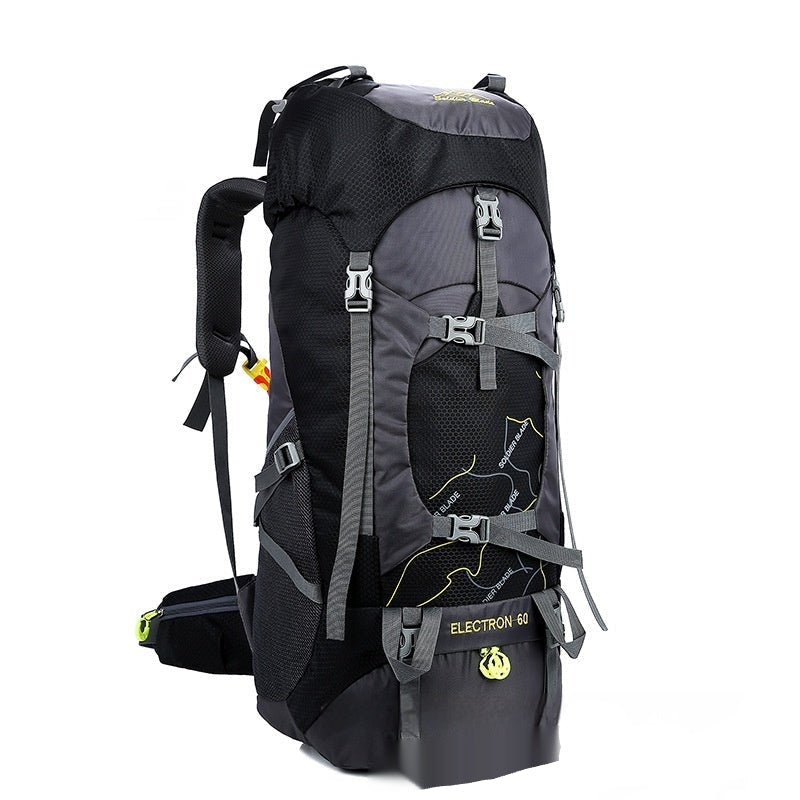 Sac de randonnée 75L gris et noir – Modèle mixte – Robuste et imperméable