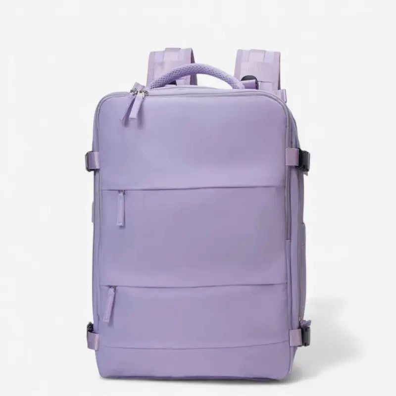 Sac à dos cabine avion parme avec port USB et compartiment chaussures