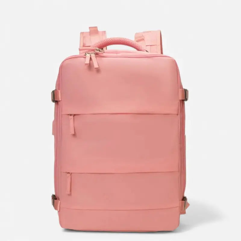 Sac à dos cabine avion rose avec port USB et compartiment chaussures