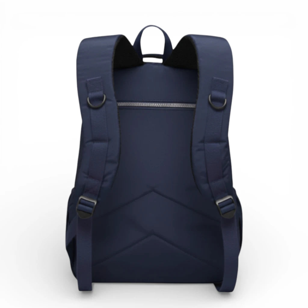 Dos du sac à dos collège bleu marine avec bretelles rembourrées ajustables