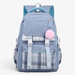 Sac à dos scolaire fille motif carreau – Primaire & collège - Vignette | Sacs pour tous
