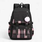 Sac à dos scolaire fille motif carreau – Primaire & collège - Vignette | Sacs pour tous