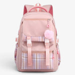 Sac à dos scolaire fille motif carreau – Primaire & collège - Vignette | Sacs pour tous