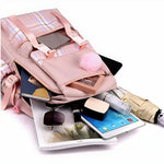 Sac à dos scolaire fille motif carreau – Primaire & collège - Vignette | Sacs pour tous