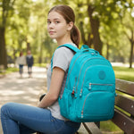 Sac à dos collège fille turquoise grande capacité - Vignette | Sacs pour tous