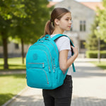 Sac à dos collège fille turquoise grande capacité - Vignette | Sacs pour tous