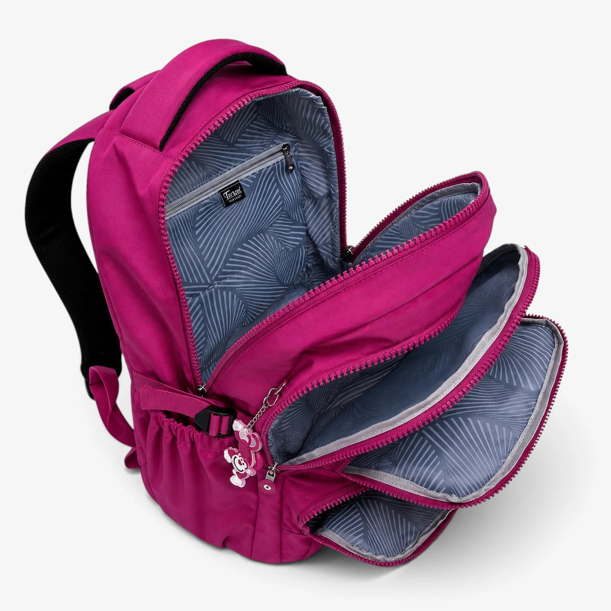 Sac à dos collège fushia avec compartiments multiples 