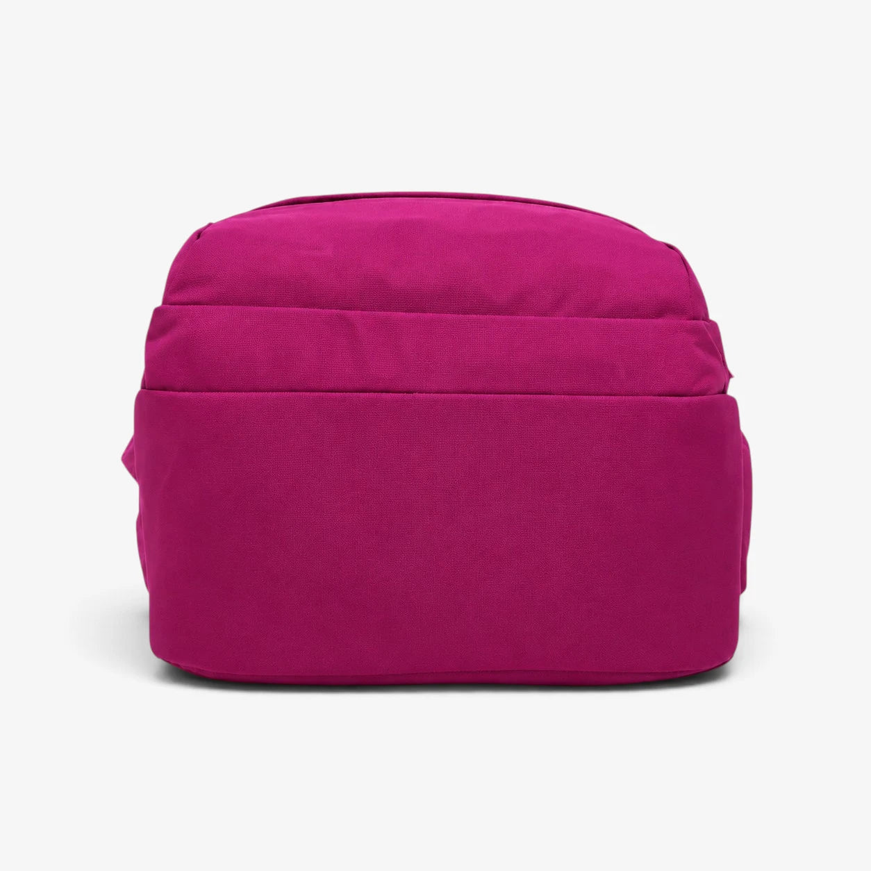 Vue de dessous d'un sac à dos collège fushia avec fond renforcé et base stable