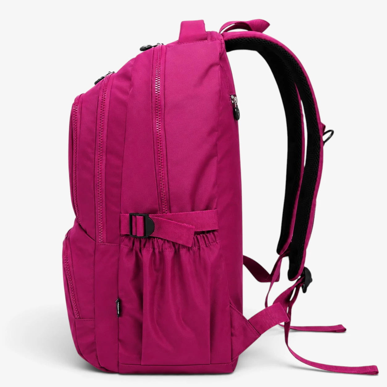Sac à dos scolaire kaki vue latérale avec poche bouteille