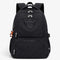 Sac à dos collège garçon noir grande capacité en nylon imperméable avec poches zippées