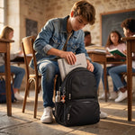 Sac à dos collège garçon noir grande capacité - Vignette | Sacs pour tous