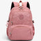 Sac à dos collège rose grande capacité en nylon imperméable avec poches zippées