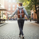 Sac à dos cuir homme – bandes contrastées élégantes - Vignette | Sacs pour tous