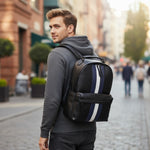 Sac à dos cuir homme – bandes contrastées élégantes - Vignette | Sacs pour tous