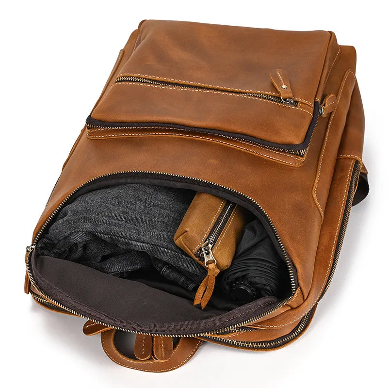 Sac à dos cuir homme grande capacité avec rangement vêtements